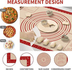 Silicone Baking Mat, Reusable Silicone Dough Mat, Non-Stick Pastry Mat, Heat Resistant Silicone Mat for Baking Cookies, Cake, Bread, Chocolate, Pizza, Crust, Pie Oven Mat, Easy to Clean