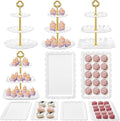 Kootek Dessert Cupcake Stand, 10pcs Dessert Table Display Set, 3 Tiered Cup Cake Holder Tower Stand Riser& Cookie Serving Trays for Wedding, Tea Party, Birthday, Baby Shower