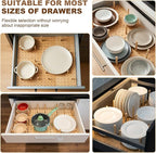 Kigley 3 Pcs Bamboo Wood Pegboard Drawer Organizer with 32 Pegs Wooden Peg Board Drawer Shelf Organizer Adjustable Peg System for Dishes Plate Pot Container Cookware Utensil Kitchen