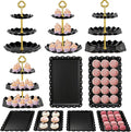 Kootek Dessert Cupcake Stand, 10pcs Dessert Table Display Set, 3 Tiered Cup Cake Holder Tower Stand Riser& Cookie Serving Trays for Wedding, Tea Party, Birthday, Baby Shower