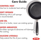 OXO 12” Non-Stick Every Day Frying Pan, BPA-Free Comfort Grip Silicone Handle, Dishwasher & Oven Safe, PFAS-Free Ceramic Skillet, Eggs & Omelets, Black
