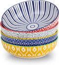 Selamica Ceramic 50 Ounce Pasta Bowls Set of 4, 8.6 Inch Large Salad Bowls, Wide and Shallow Porcelain Soup Bowls, Stackable Serving Bowls, Microwave Dishwasher Safe, Assorted Colors