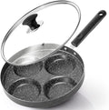 Modern Innovations 4-Cup Nonstick Egg Frying Pan with Lid, Fried Egg Pan, Omelette Pan, Mini Pancake Pan for Stove Top Gas & Electric, Small Egg Skillet, Breakfast Sandwich Maker