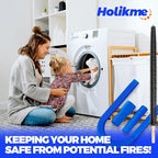 Holikme 2 Pieces Dryer Vent Cleaner Kit, Dryer Lint Vacuum Attachment and Flexible Dryer Lint Brush, Dryer Vent Vacuum Hose Attachment,Dark Blue