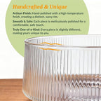 NiHome Extra Large Glass Salad Bowl with Natural Acacia Wood Base & Wooden Serving Utensils for Family Dinners, Parties, Gatherings, Multipurpose Oversized Glass Bowl for Salads(Separate-Piece Design)