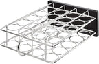 Amazon Basics 20 Jars Spice Rack Organizer, Space-Saving Kitchen Organizer with Glass Spice Jars, Sturdy, Silver