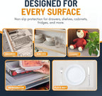 Shelf Liner Drawer Liner for Kitchen Cabinets Non-Adhesive by Linda’s Essentials (17.7 x 120 Inches) - Non-Slip Easy Clean Kitchen Cabinet and Cupboard Protector, Waterproof Mat, Clear Roll