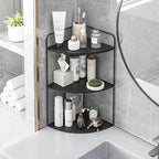 Forest Angle Bathroom Counter Organizer,Countertop Organizer,Vanity Organizers,Bathroom Storage,Bathroom Sink Caddy,Counter Shelf,Corner Counter,Corner Shelves(Black)