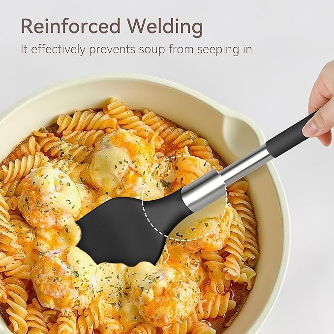 Silicone Cooking Utensils Set, 28 Pcs Kitchen Utensils Set 446°F Heat Resistant Spatula Set, Food Grade Silicone and Stainless Steel Handle Kitchen Gadgets for Nonstick Cookware BPA Free