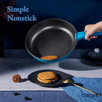 CAROTE 21pcs Pots and Pans Set, Nonstick Cookware Set Detachable Handle, Induction Kitchen Cookware Sets Non Stick with Removable Handle, RV Cookware Set, Peacock Blue