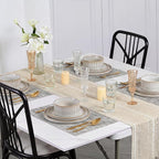 E-far Stoneware Dinnerware Sets for 2, 6-Piece Plates and Bowls Sets, Chip & Scratch Resistant Ribbed Dish Set for Home Restaurant, Microwave & Dishwasher Safe, Creamy Beige