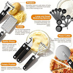 46Pcs 18/8 Stainless Steel Kitchen Utensils Set, Stainless Steel Cooking Utensils, Complete Tools with Metal Kitchen Gadgets for Beginner Cooks, Apartment Dwellers, Homemakers, Dishwasher Safe