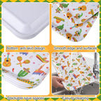 Vesici 3 Pcs Mexican Serving Trays 13 x 10 Inch Fiesta Cinco De Mayo Melamine Platters Reusable Rectangular Serving Dishes for Mexican Taco Theme Birthday Baby Shower Party Sharing Snack Fruit Dessert