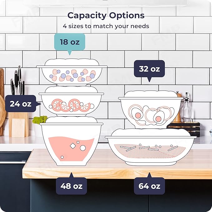 Fit Meal Prep 50 Pack 18 oz Disposable Plastic Clear Salad Bowls with Airtight Lids - To Go for Lunch, Takeout, Party, Catering, Picnic