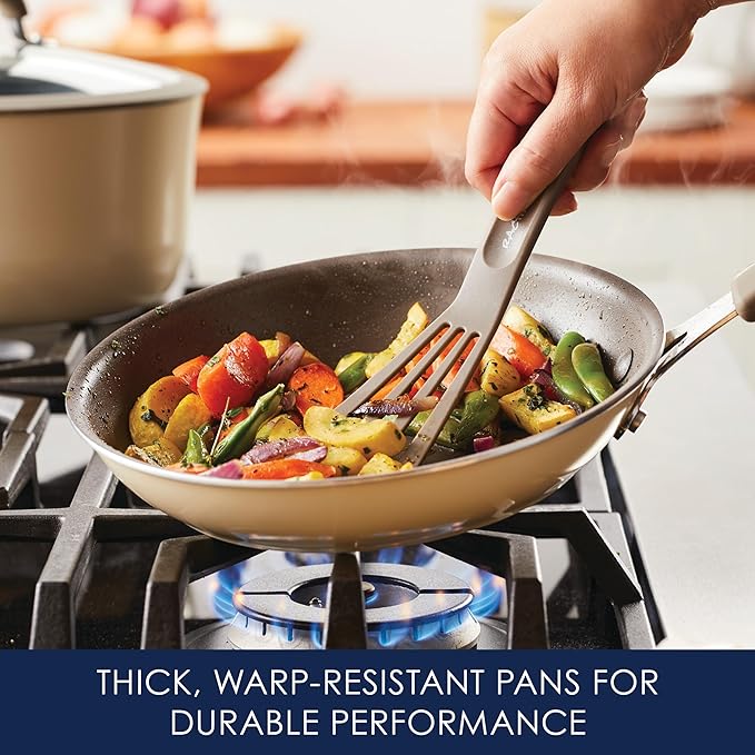 Rachael Ray Cook + Create Nonstick Frying Pan/Skillet, 10 Inch - Almond