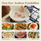 SENSARTE Ceramic Nonstick Wok with Lid, 11 Inch Non Toxic Stir-fry Pan Induction Cookware, Deep Frying Pan Skillet with Stay-Cool Handles, PFAS/PTFE/PFOA Free