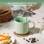 MONITO 12 OZ Coffee Mugs Set of 4, Modern Ceramic Coffee Mugs Set with handle for Tea/Latte/Cappuccino/Milk/Cocoa.
