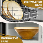 9.4-Inch 2 Sets Ceramic Ramen Bowl (8 Piece) - Japanese Porcelain Dishwasher Microwave Safe Salad Noodles Cereal Pasta Soup Large Bowls with Chopsticks Forks Spoons for Men Women Housewarming Gift