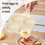 Caannasweis Ceramic Egg Pan Omelette Pan, 4-Cup Nonstick Omelette Skillet, Breakfast Frying Pan Egg Cooker Suitable for Gas Stove & Induction Cookware, PFOA PFOS Free, Yellow