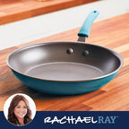 Rachael Ray Cook + Create Nonstick Frying Pan/Skillet, 12.5 Inch, Agave Blue