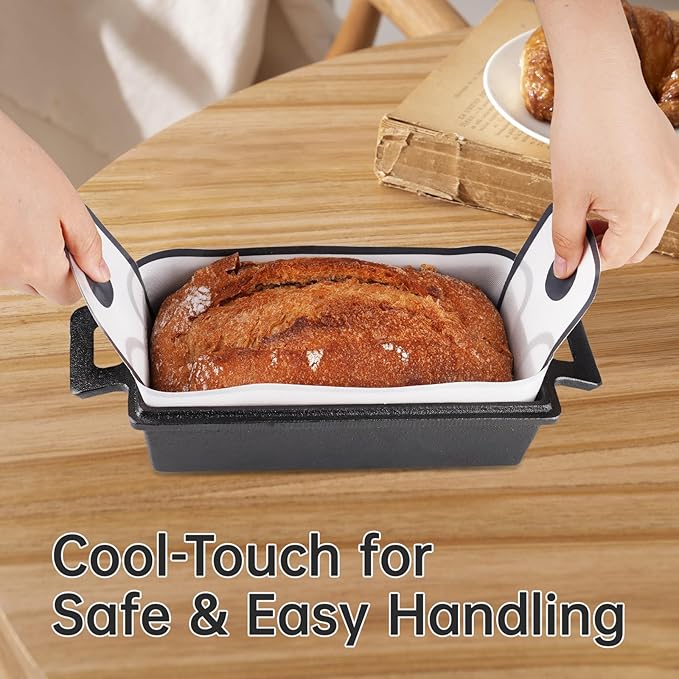 NiHome 4-Pack Silicone Bread Loaf Pan Liners, Reusable and Nonstick Silicone Bread Sling, Fit for 9x5, 9.5x5, and 10x5 Inch Loaf Pans, Dishwasher Safe, Easy to Clean (White)