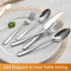 40-Piece Silverware Set, Heavy Duty Stainless Steel Flatware Cutlery Set Service for 8, Food-Grade Utensil Sets for Home Restaurant, Dishwasher Safe