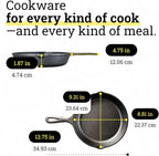 Lodge Seasoned Cast Iron Skillet - PFAS-Free, Non-Toxic Cookware - Use with an Oven, Stove, Grill, or Campfire - Naturally Non-Stick & Oven Safe - 9 Inches