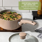 T-Fal Refresh Ceramic Nonstick Cookware Set, 20-Piece, Oven Safe to 350°F, Stockpot, Ceramic Pots and Pans Set, Frying Pans, Griddle, Utensils, Mint Green