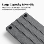 Razborci 2 Pack Fast Drying Water Absorbing Diatomite Stone Mat Tray for Kitchen & Bathroom Counter - Instant Dry Sink Caddy Organizer - Vanity Holder for Soap and Sponge – Charcoal 10" x 4"