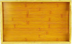 Tray with Large Handles - Bamboo Ottoman Tray, Great for Coffee Table, Couch, Tea, Bar, Breakfast, Dinner, or Any Food - Good for Parties or Bed for Eating (Home It)