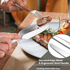 20-Piece Heavy Duty Silverware Set for 4, E-far Stainless Steel Flatware Cutlery Set, Thick Metal Tableware Eating Utensils Include Forks Spoons Knives, Square Edge & Mirror Polished, Dishwasher Safe