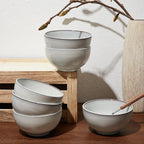 Pokini 5.3" Cereal Bowls & Dessert Bowls Set of 6-20 Oz Small Bowls for Kitchen-Ceramic Bowl for Cereal, Soup, Oatmeal, Salad, Ramen, Noodle, Rice, Yogurt-Dishwasher & Microwave Safe, Moonstone White