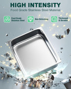 WantJoin Steam Table Hotel Pans 1/2 Half Size 6 Inch Deep 6 Pack, Stainless Steel Metal Tray Sets Food Storage Container for Restaurant Chafing Dishes Commercial Buffet Catering Supplies