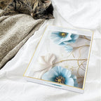 Serving Tray with Handles, 15.7 * 11.8 inches, Plastic Ottoman Tray with Exquisite Paintings, Trays for Coffee Table