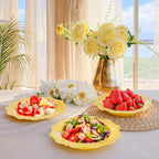 COLOSUS Yellow Plastic Party Bowls (60 Pack) 12 Oz Disposable Soup/Salad Bowl, Fancy Shatterproof Dinnerware for Catering, Holidays, Weddings, and Everyday Use