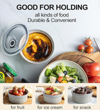 Ceramic Bowls with Lids set of 4, Soup Bowls, 28 oz Charcuterie Bowls Set for Kitchen, Food Storage Container Bowls Dishwasher & Microwave Safe for Salad, Pasta, Snack, Oatmeal, Fruit, Grey