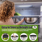 ZMCYNG Salad Chopper Bowl - Stainless Steel Salad Chopping Bowl, Sala d Chopper Bowl and Cutter with Lid, Chef Grade Salad- Chopper Blade and Bowl, Mezzaluna Mincing Knife, Super-fast Sala d Prep