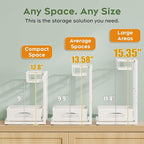 Under Sink Organizer, Cabinet Organizer for Kitchen, Height Adjustable Pull Out Heavy Duty 2 Tier Metal Under Sink Storage for Bathroom Pantry (White, 1 Pack)