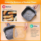 Air Fryer Liners Disposable, 100 PCS Non-stick Parchment Paper Liners Round, Grease Proof Bakery Baking Paper for Airfryer Basket Roasting, Oil-proof, Food Grade, Air Fryer Accessories
