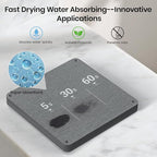BOTEMY Toothbrush Holders with Quick Drying Mat—Black Toothbrush and Toothpaste Holder for Bathroom—Upgrade 3 Slots Openwork Design Bathroom Counter Organizer for Electric Toothbrush,Razor,Toothpaste