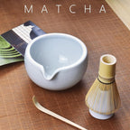 Artcome 7 Pcs Complete Matcha Ceremony Kit for Tea Ceremony, Bowl with Pouring Spout, Whisk, Tea Scoop, Matcha Powder Strainer, Matcha Tea Set For Making Usucha, Koicha and Matcha Latte (White)