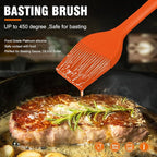 Walfos 600℉ Heat Resistasnt Pastry Brushes, BPA Free Silicone Basting Brush for Cooking, Spread Oil Butter Sauce for Baking Kitchen BBQ Grill, Dishwasher Safe, 2 Size (Large and Samll)