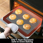 Small Silicone Baking Mats, Set of 4, 11-4/5x8-1/4 Inch Quarter Sheet Size, Non Stick, BPA Free, 1/4 Baking Sheet Pan Liner for Cookies, Macaron, Bread, Pastry, Toaster (Perforated)