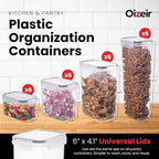 Airtight Food Storage Containers Set - Air Tight Pantry Storage Containers with Lids - Pasta Flour Sugar Cereal Containers - Storage Containers for Food - Kitchen Storage Container (Clear-24 Pack)