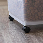 IRIS USA Airtight Dog Food Storage Container, Up to 54 lbs, Attachable Wheels, For Dog Cat Bird and Other Pet Food Storage Bin, Keep Fresh, Translucent Body, Easy Mobility, 2 Pack, Black