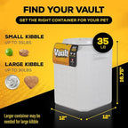 Vittles Vault Traditional Pet Food Storage Container For Dog Kibbles/Bird Seed/Oatmeal/Rice/Flour/Cereal, BPA Free Plastic, Sealed Airtight For Cat Food, Up To 35 lb, Made in USA, With Scoop, Gray