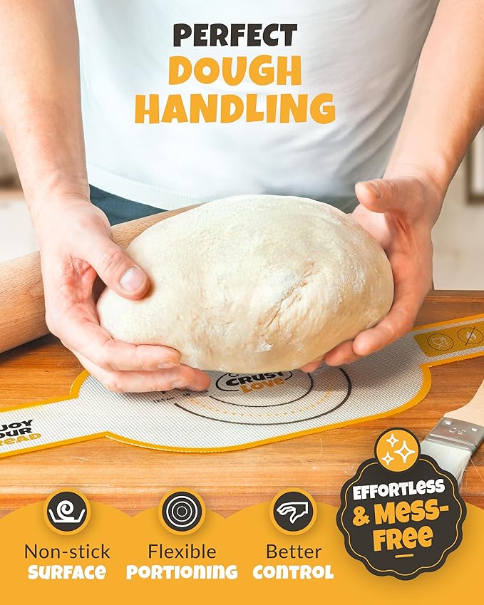 Silicone Bread Sling for Dutch Oven – Non-Stick Sourdough Sling & Baking Mat – Reusable & Easy to Clean – Heat Resistant to 480°F – Silicone Sourdough Sling for Artisan Bread Baking Supplies