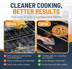 Oven Liners for Bottom of Oven - 4 Pack Large Heavy Duty Mats, 17”x25” Non-Stick Reusable Liner for Electric, Gas, Toasters, Grills - BPA & PFOA Free Kitchen Accessory to Keep It Clean (Black)