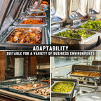 WantJoin Steam Table Hotel Pans with Lid 1/3 Third Size 4 Inch Deep 6 Pack, Thickened Stainless Steel Metal Food Storage Container Tray Set, Restaurant Chafing Dishes Commercial Buffet Catering