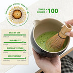 TEANAGOO Matcha Whisk Set, 10 Pcs Complete Set, Black, Matcha Kit with Tray, Bowl, Scoop, Sifter, Powder Jar, Gift for Matcha Lovers